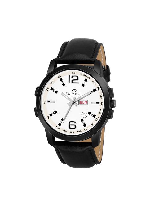 swisstone g285-wht-blk round dial analog watch - 15933035 - Standard Image - 1