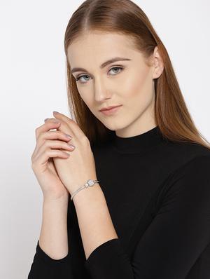 silver metal bangle bracelet - 15933183 - Standard Image - 3