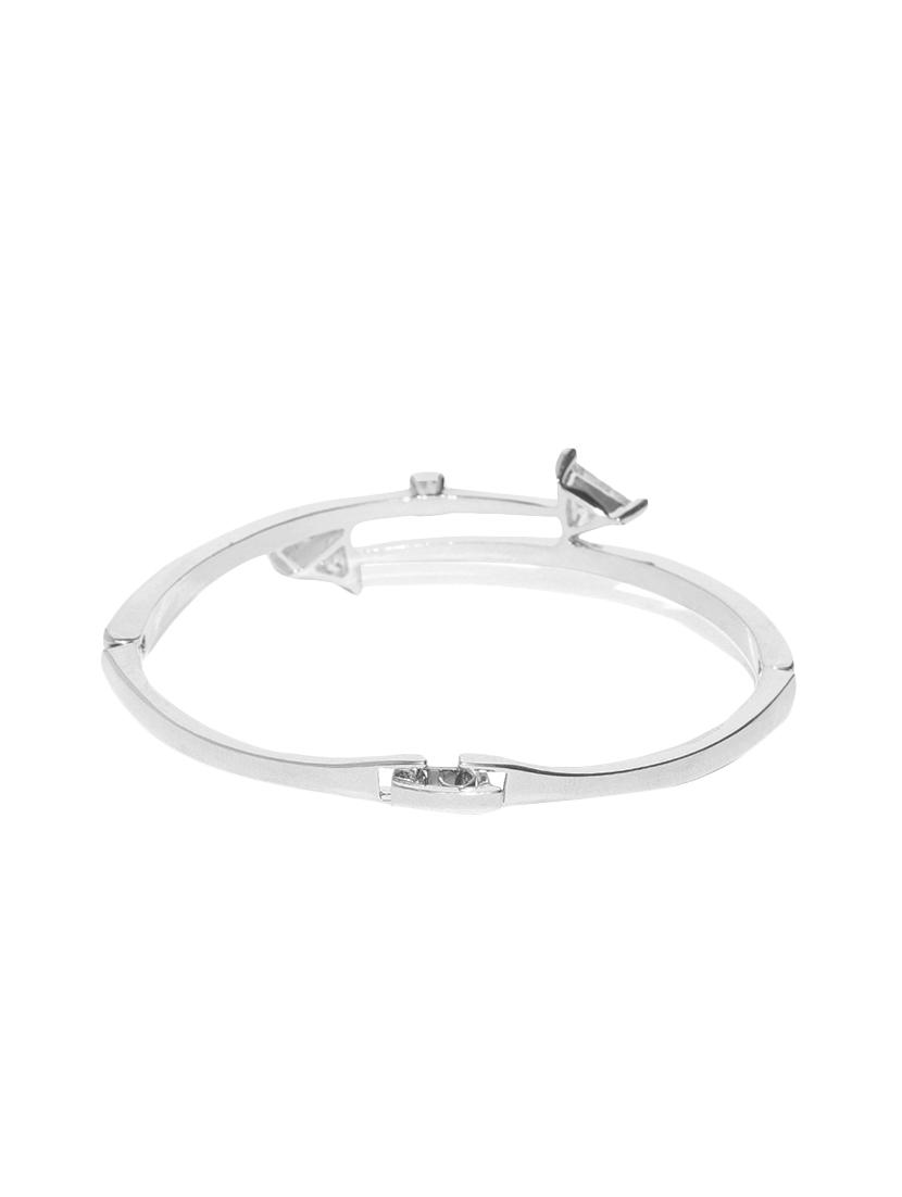 silver metal bangle bracelet - 15933191 - Zoom Image - 2