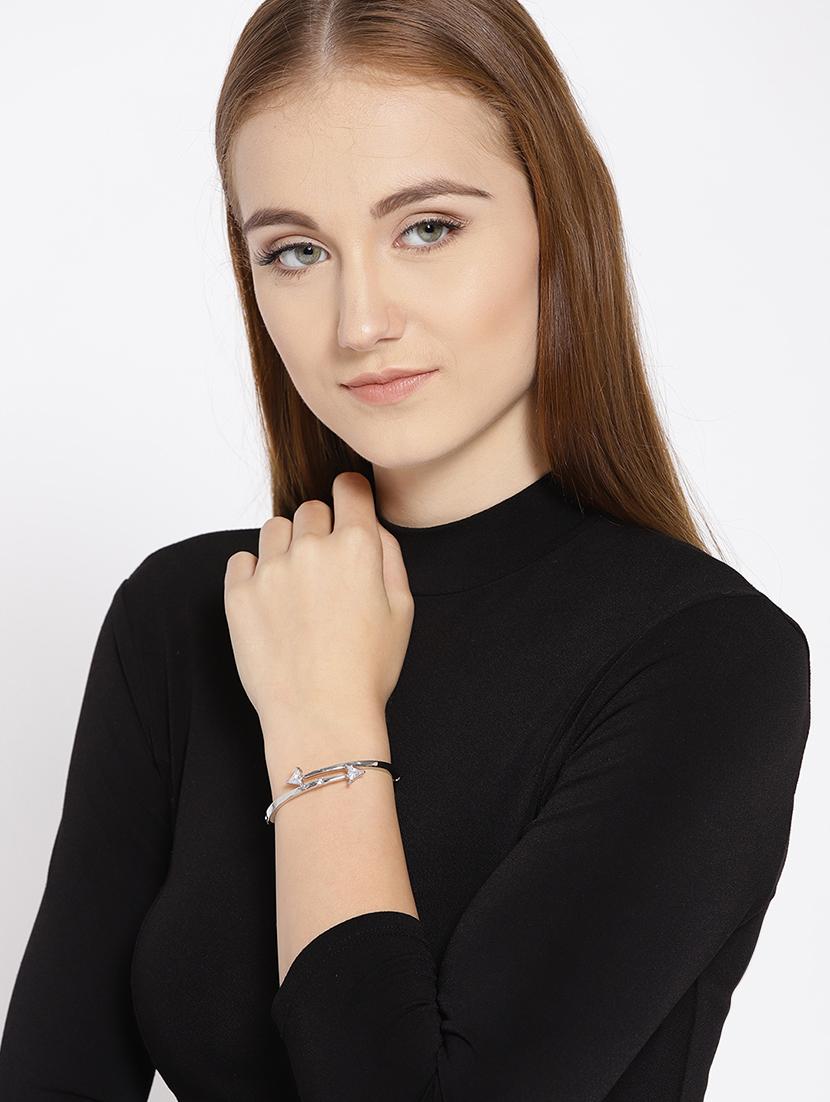 silver metal bangle bracelet - 15933191 - Zoom Image - 3