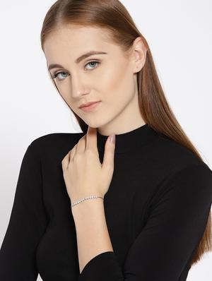 silver metal bangle bracelet - 15933198 - Standard Image - 3