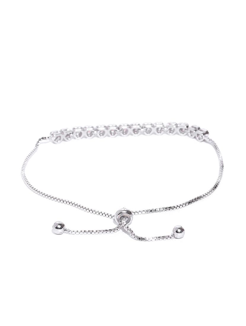 silver metal bangle bracelet - 15933198 - Zoom Image - 2