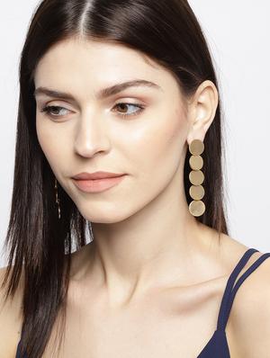 gold brass drop earring - 15933203 - Standard Image - 3