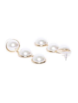 gold brass drop earring - 15933209 - Standard Image - 2