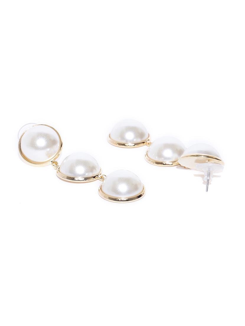 gold brass drop earring - 15933209 - Zoom Image - 2
