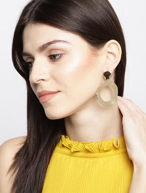 gold brass drop earring - 15933216 - Standard Image - 3