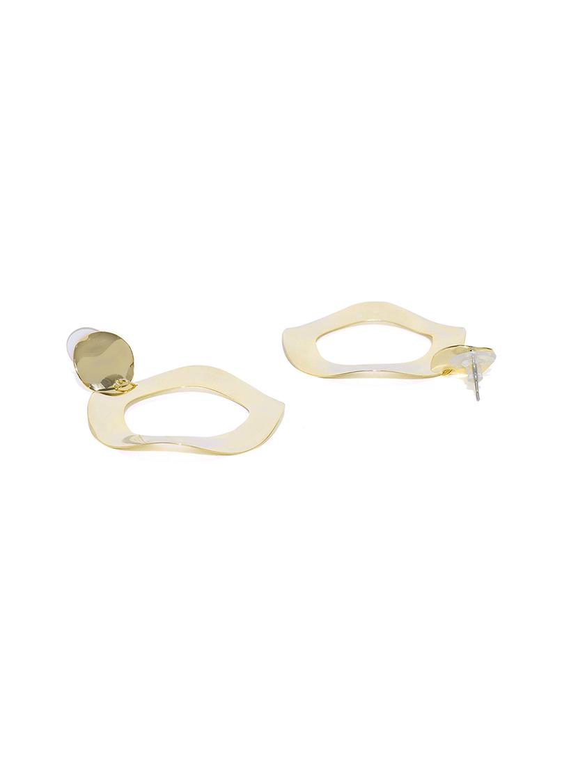 gold brass drop earring - 15933216 - Zoom Image - 2