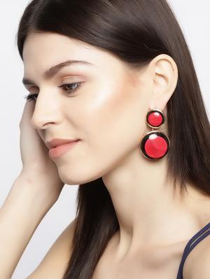 red brass drop earring - 15933228 - Standard Image - 3