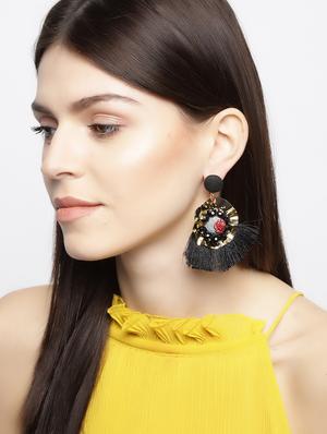 black brass drop earring - 15933244 - Standard Image - 3