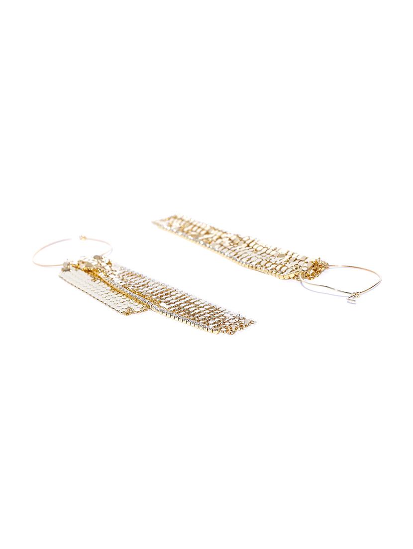 gold brass drop earring - 15933270 - Zoom Image - 2