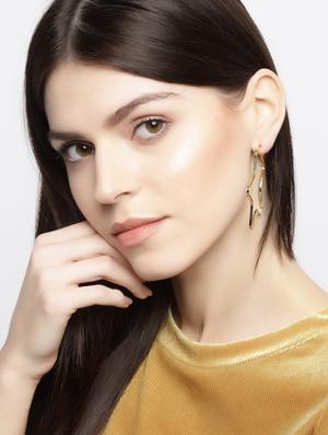 gold brass hoop earring - 15933271 - Standard Image - 3