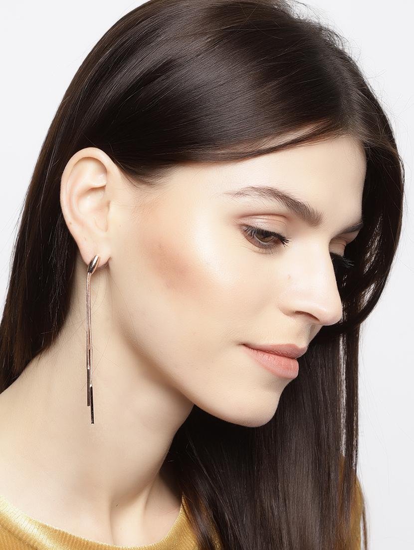 gold brass drop earring - 15933292 - Zoom Image - 3