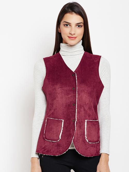 toweling detail pocket patch waist coat - 15933469 - Standard Image - 1