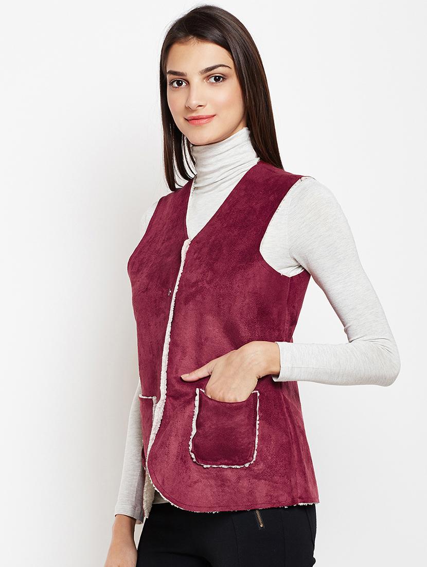 toweling detail pocket patch waist coat - 15933469 - Zoom Image - 2