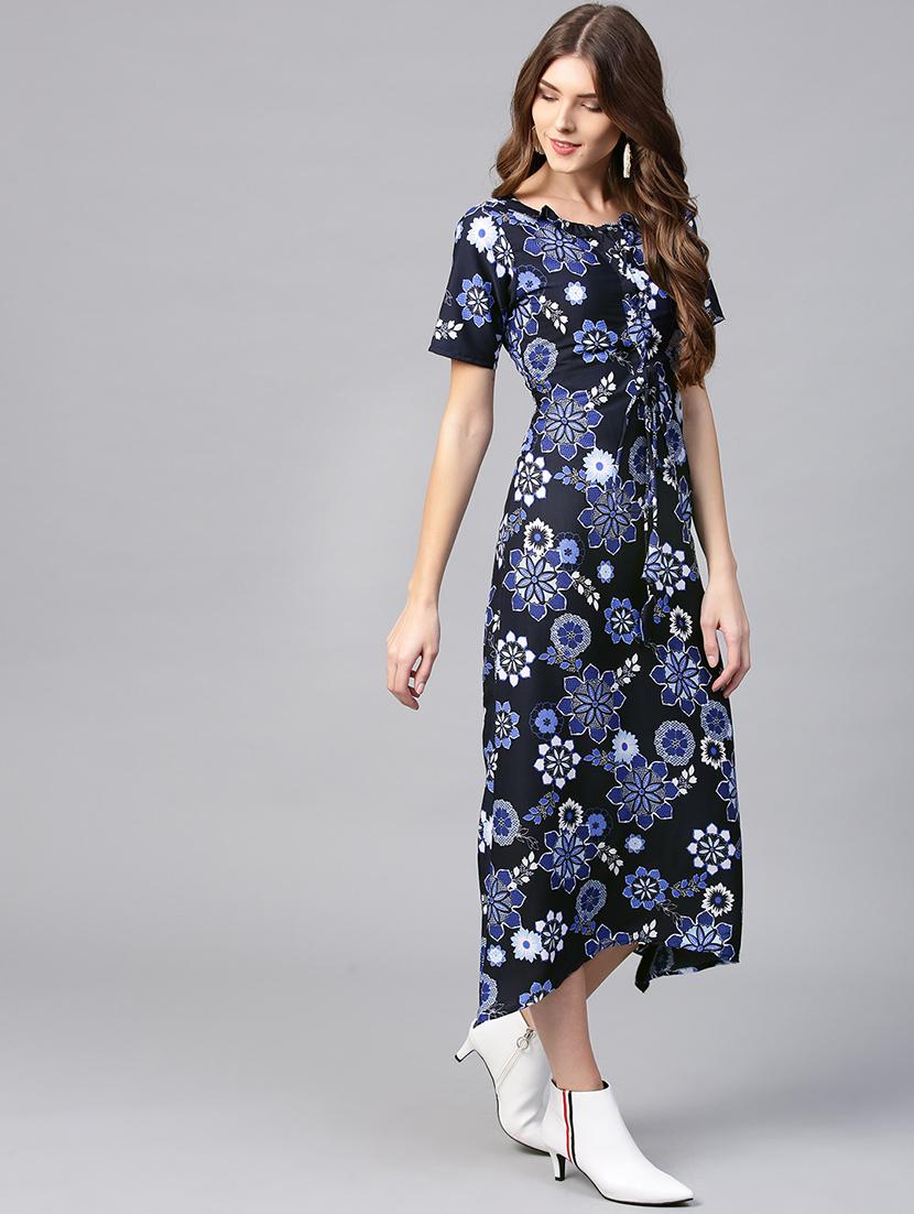 lace up detail floral dress - 15933498 - Zoom Image - 2