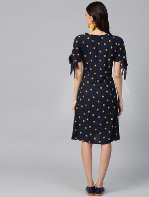 tie front polka dots a-line dress - 15933507 - Standard Image - 3