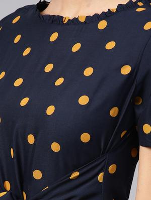 tie front polka dots a-line dress - 15933507 - Standard Image - 5