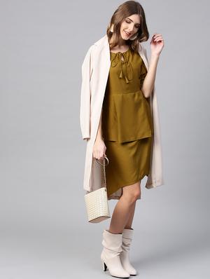 ruffle detail asymmetric dress - 15933511 - Standard Image - 4
