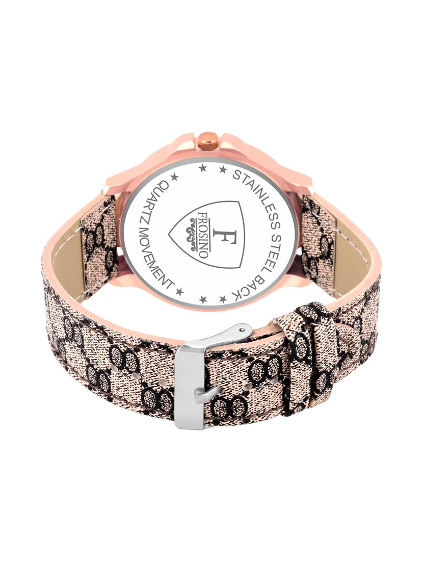 frosino beige grey strap analog watch for boys and men - 15933768 - Zoom Image - 3