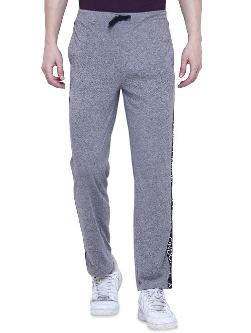 grey cotton full length track pant - 15933778 - Standard Image - 1