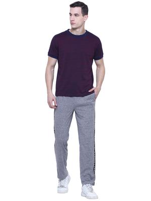grey cotton full length track pant - 15933778 - Standard Image - 4