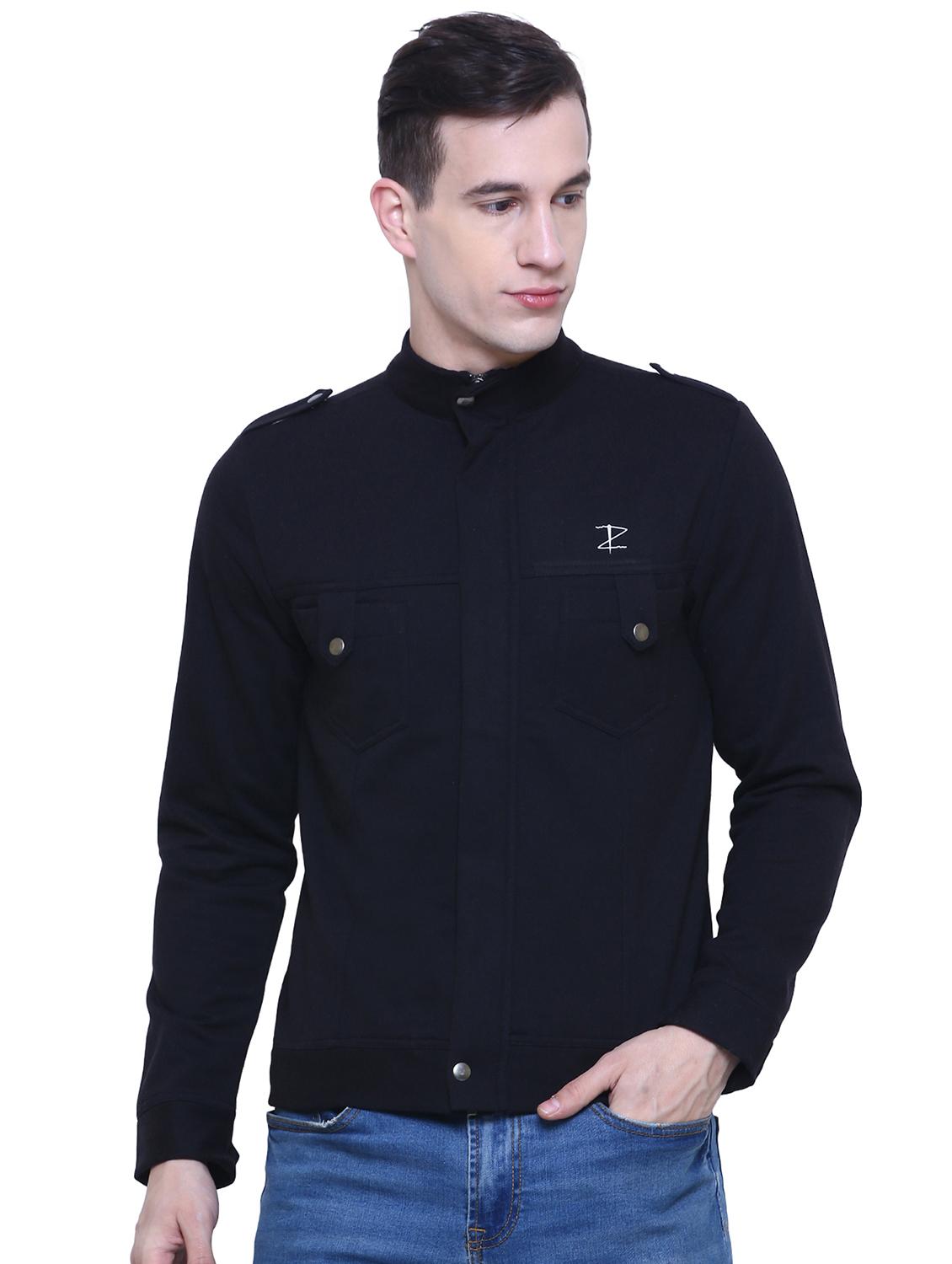 black cotton casual jacket - 15933780 - Zoom Image - 1
