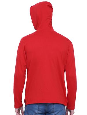 red cotton hooded t-shirt - 15933785 - Standard Image - 3