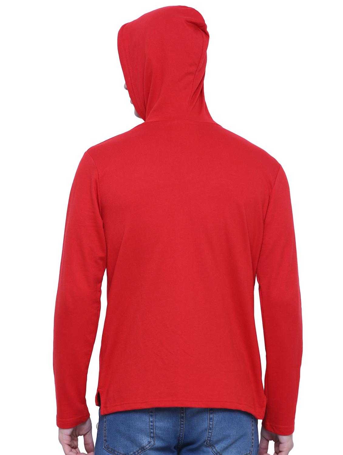 red cotton hooded t-shirt - 15933785 - Zoom Image - 3