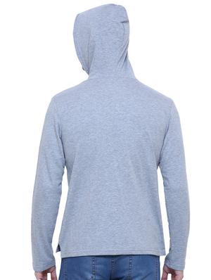 grey cotton hooded t-shirt - 15933786 - Standard Image - 3