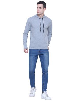 grey cotton hooded t-shirt - 15933786 - Standard Image - 4