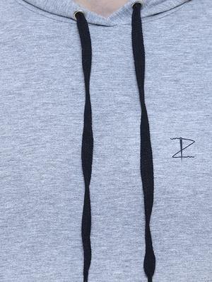 grey cotton hooded t-shirt - 15933786 - Standard Image - 5