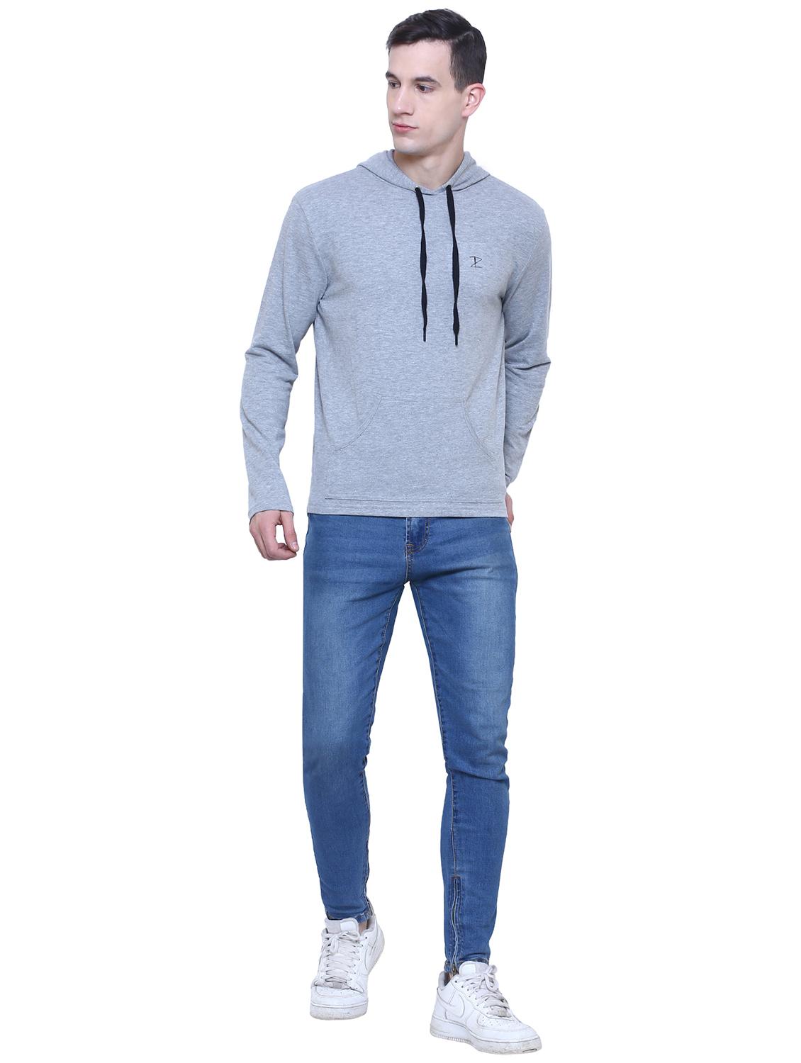 grey cotton hooded t-shirt - 15933786 - Zoom Image - 4
