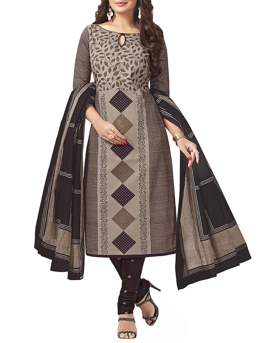 printed unstitched churidaar suit - 15934040 - Zoom Image - 1