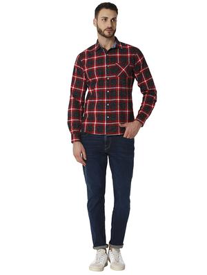 red checkered casual shirt - 15934214 - Standard Image - 4