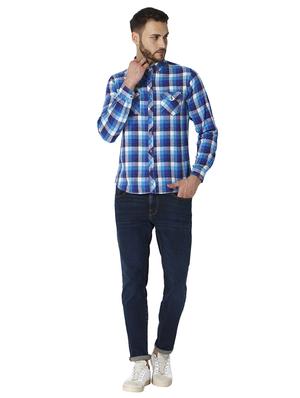 blue checkered casual shirt - 15934215 - Standard Image - 4