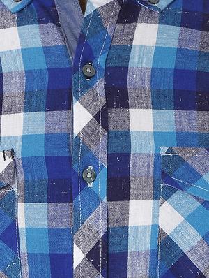 blue checkered casual shirt - 15934215 - Standard Image - 5