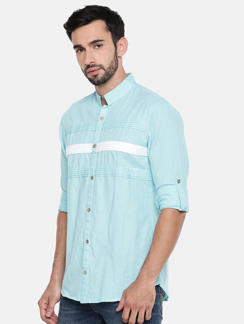 blue cotton casual shirt - 15934333 - Zoom Image - 2