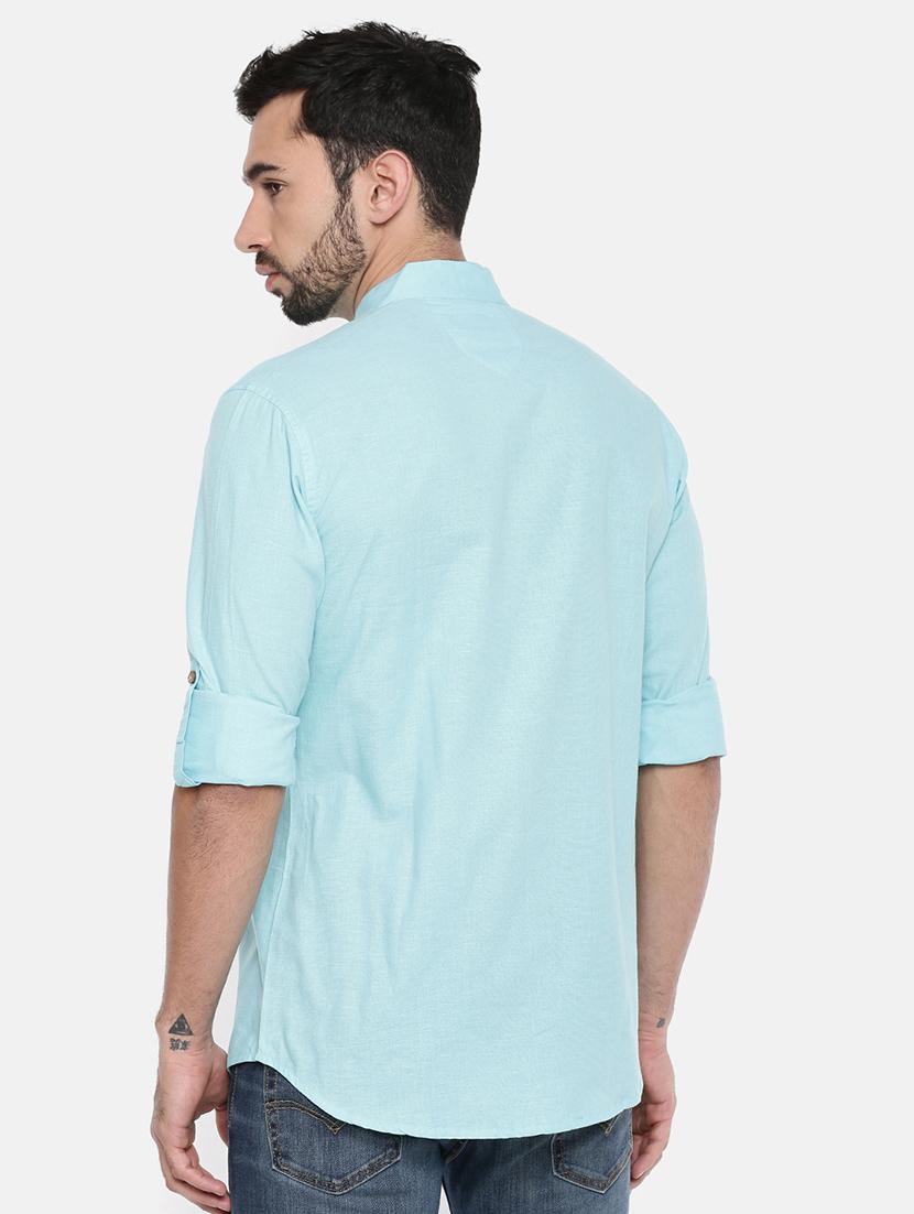 blue cotton casual shirt - 15934333 - Zoom Image - 3