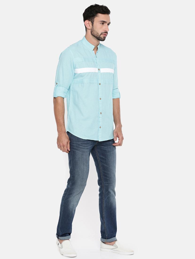 blue cotton casual shirt - 15934333 - Zoom Image - 4