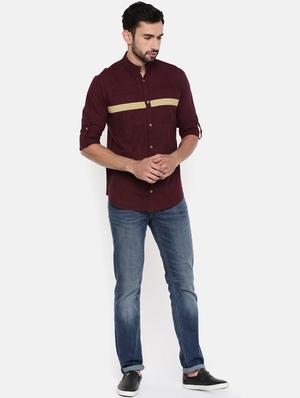 maroon cotton casual shirt - 15934335 - Standard Image - 4