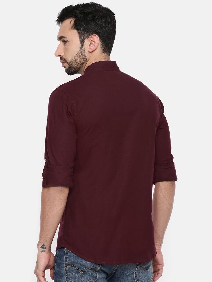 maroon cotton casual shirt - 15934335 - Zoom Image - 3
