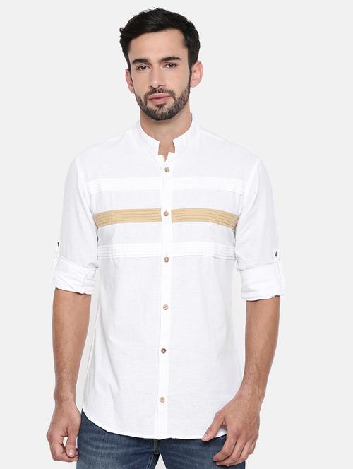 white cotton casual shirt - 15934337 - Standard Image - 1
