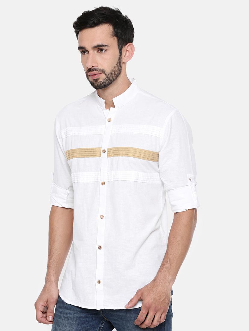 white cotton casual shirt - 15934337 - Zoom Image - 2