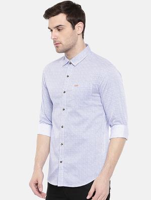 blue printed casual shirt - 15934347 - Standard Image - 2