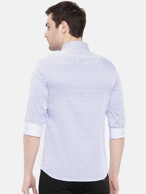blue printed casual shirt - 15934347 - Standard Image - 3