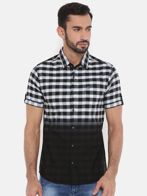black checkered casual shirt - 15934349 - Standard Image - 1