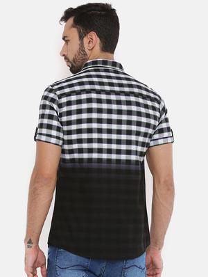 black checkered casual shirt - 15934349 - Standard Image - 3