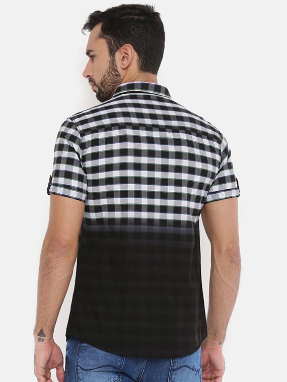 black checkered casual shirt - 15934349 - Zoom Image - 3