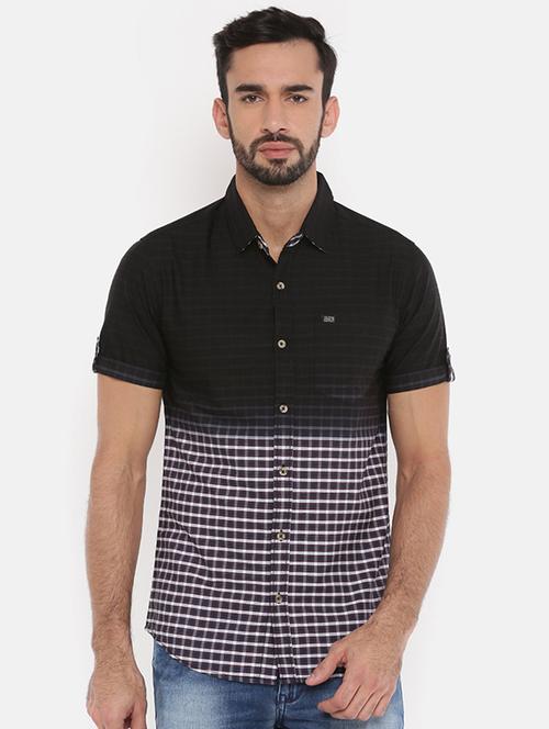 black checkered casual shirt - 15934351 - Standard Image - 1