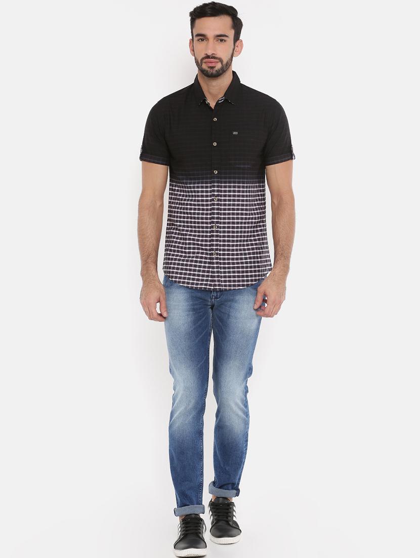 black checkered casual shirt - 15934351 - Zoom Image - 4
